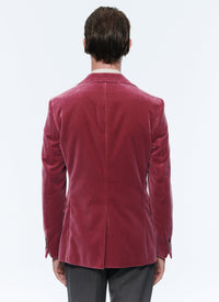 Veste doublée coupe ajustée en laine - Betterave