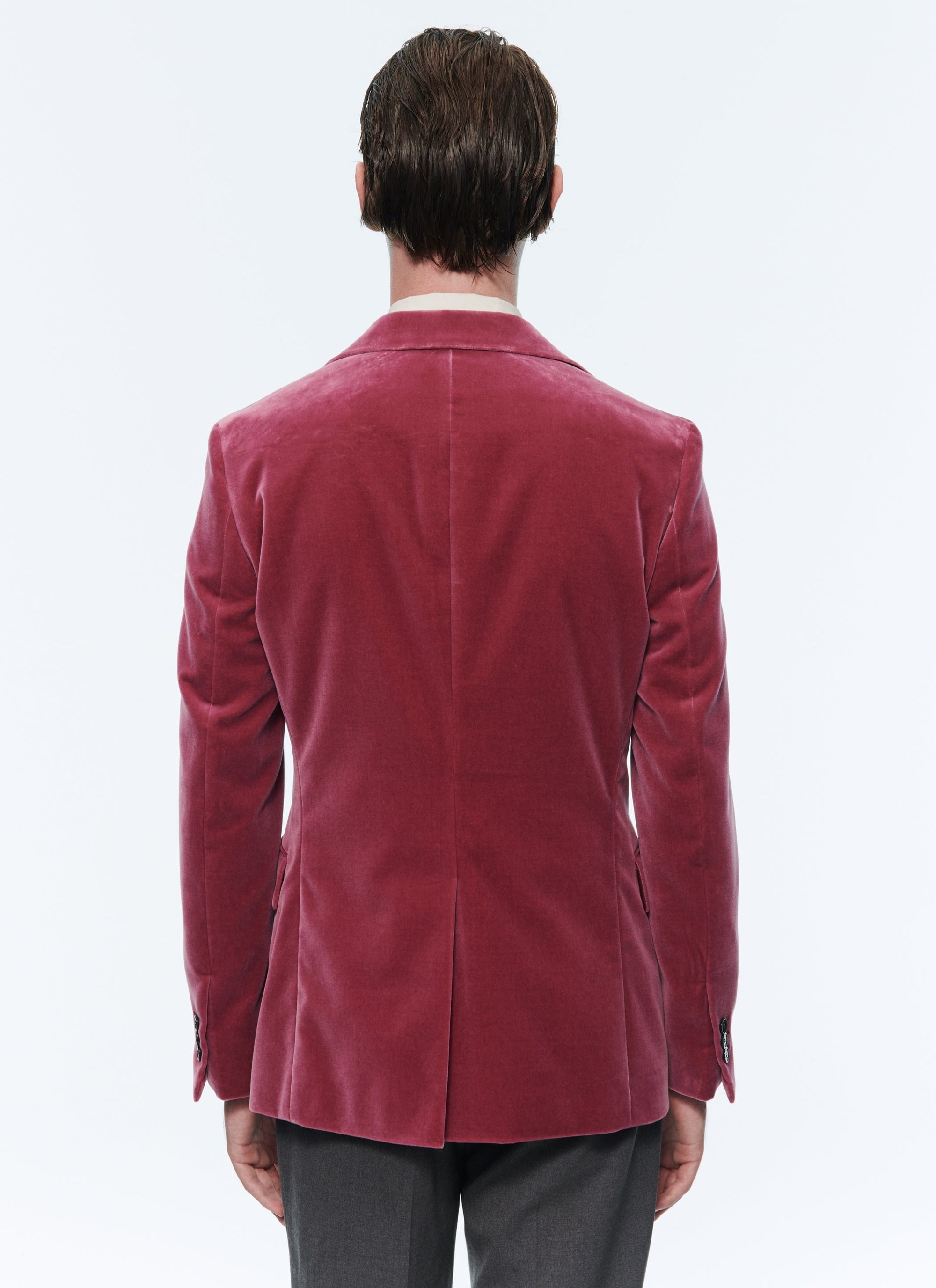 Veste doublée coupe ajustée en laine - Betterave