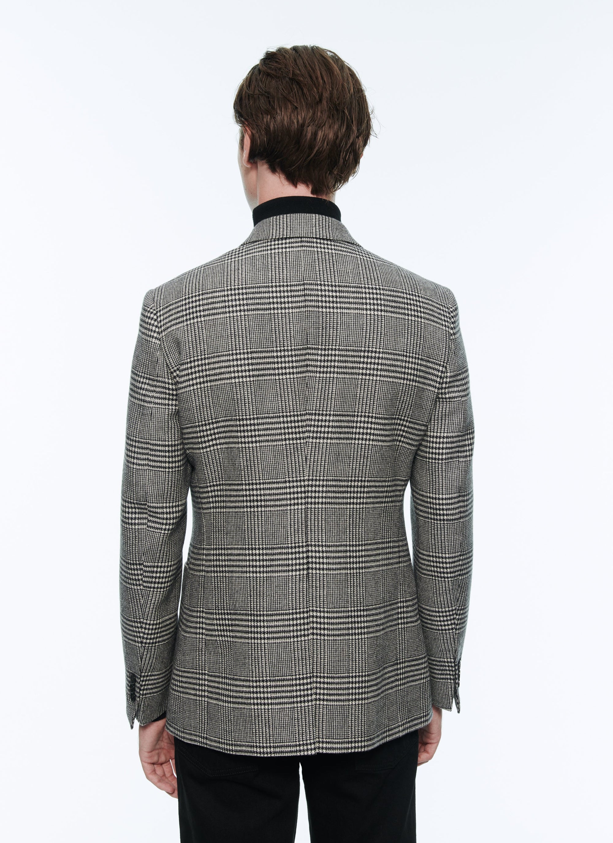 Prince of Wales wool double-breasted jacket - Grey