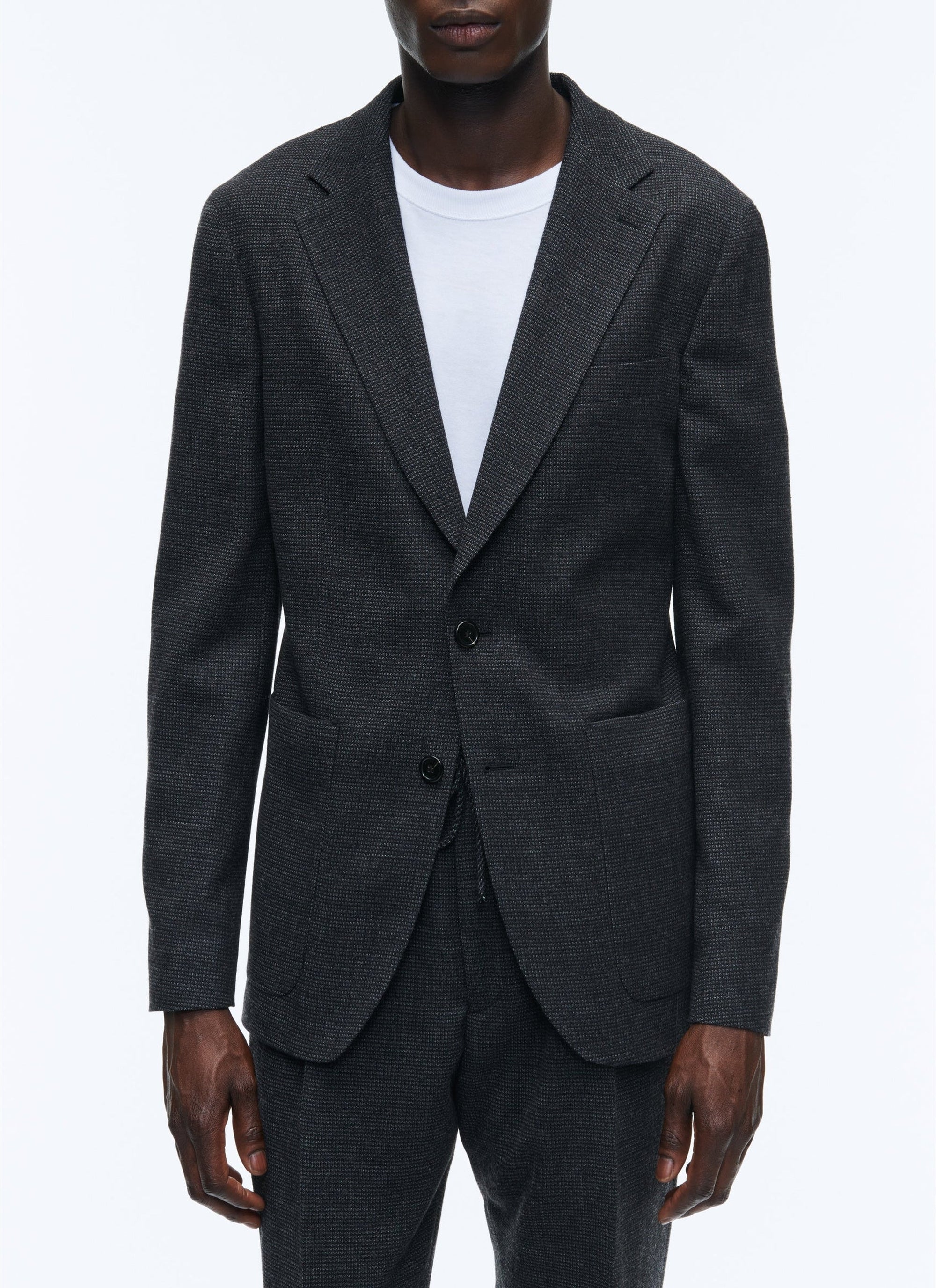 Veste en natté de laine - Gris anthracite