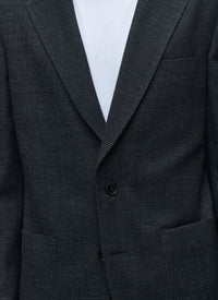 Veste en natté de laine - Gris anthracite