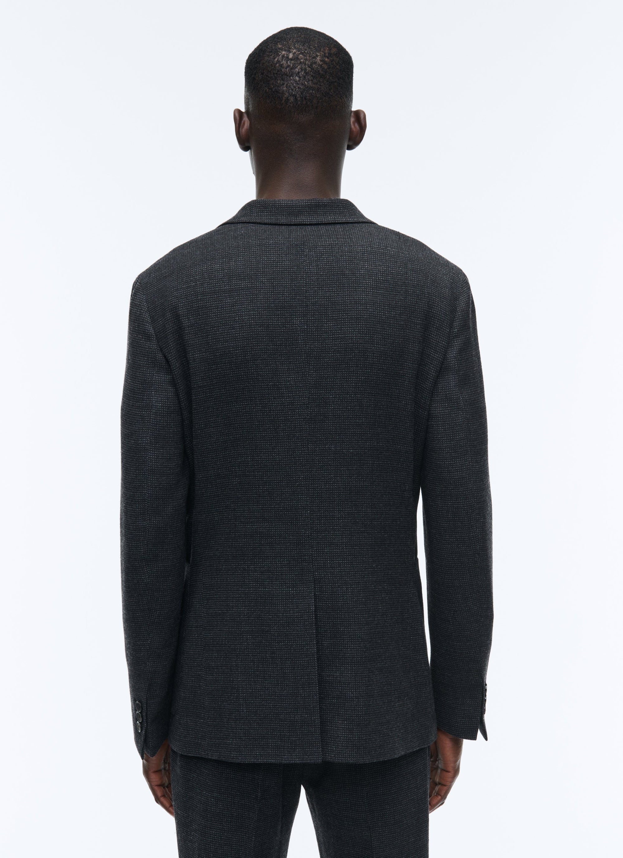 Veste en natté de laine - Gris anthracite