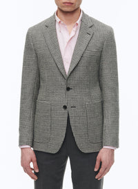 Straight buttoned suit jacket in wool - Black & White
