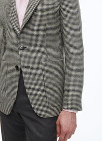 Straight buttoned suit jacket in wool - Black & White