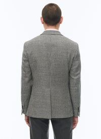 Straight buttoned suit jacket in wool - Black & White