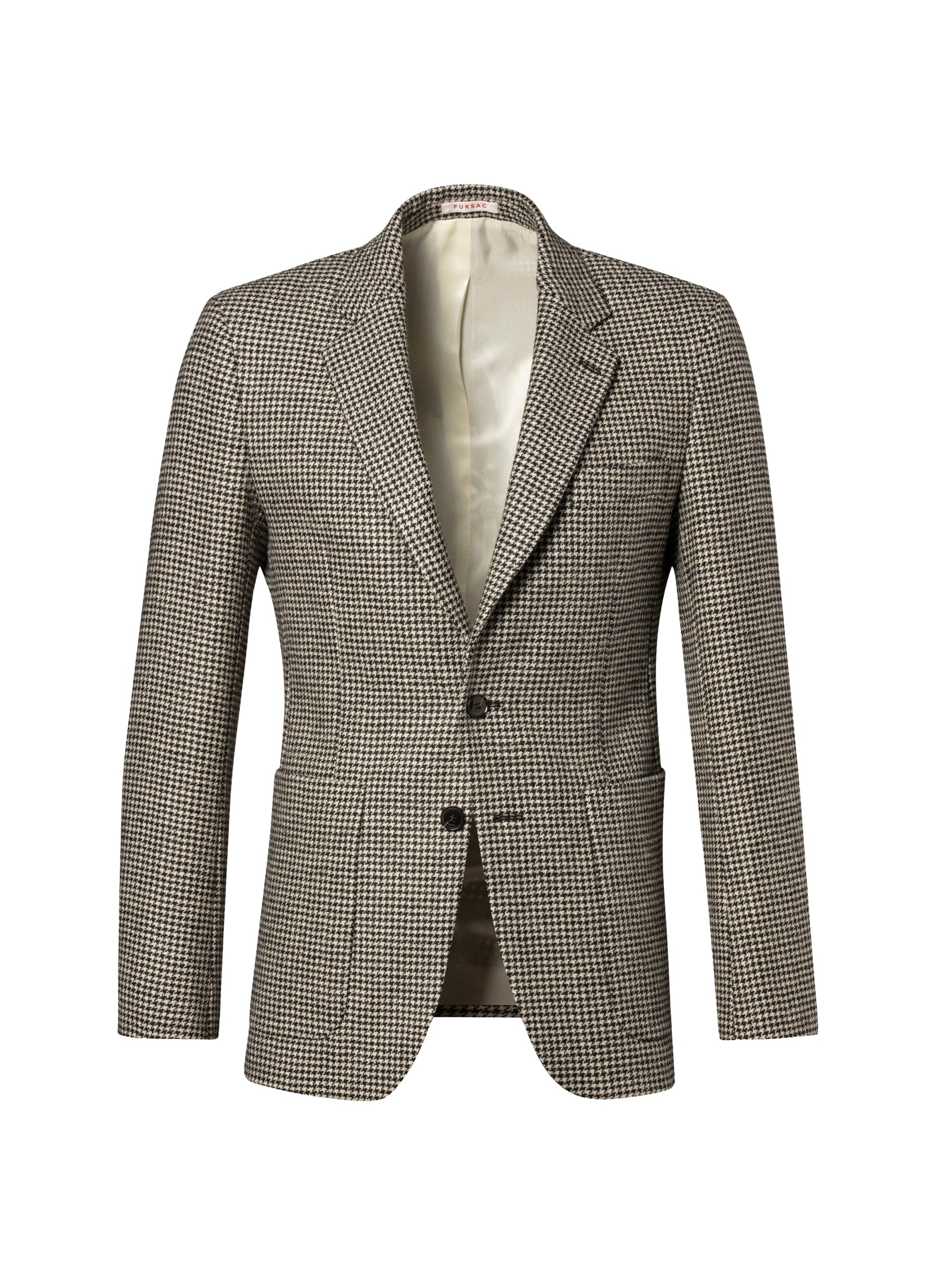 Straight buttoned suit jacket in wool - Black & White