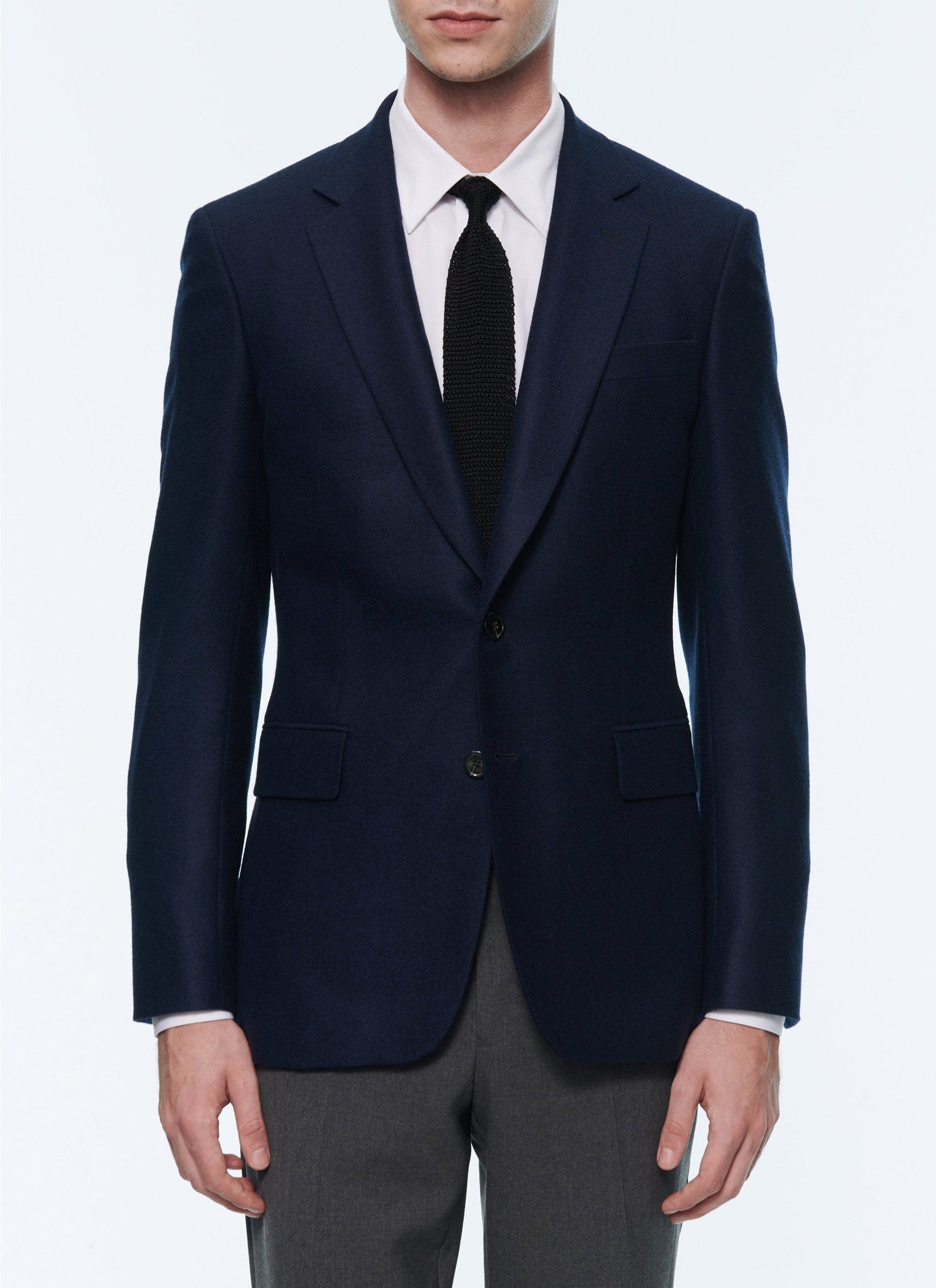 Veste de costume ajustée et boutonnée en cachemire - Carbone