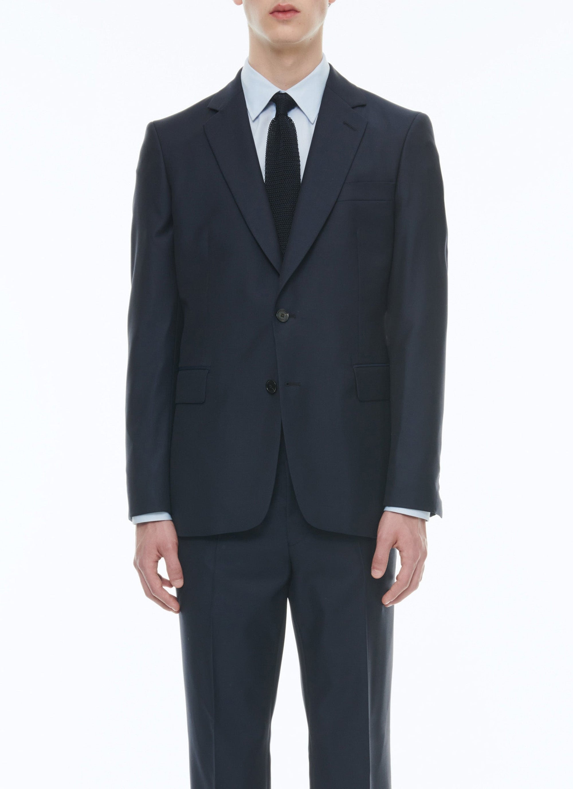 Veste de costume en serge de laine - Bleu Marine