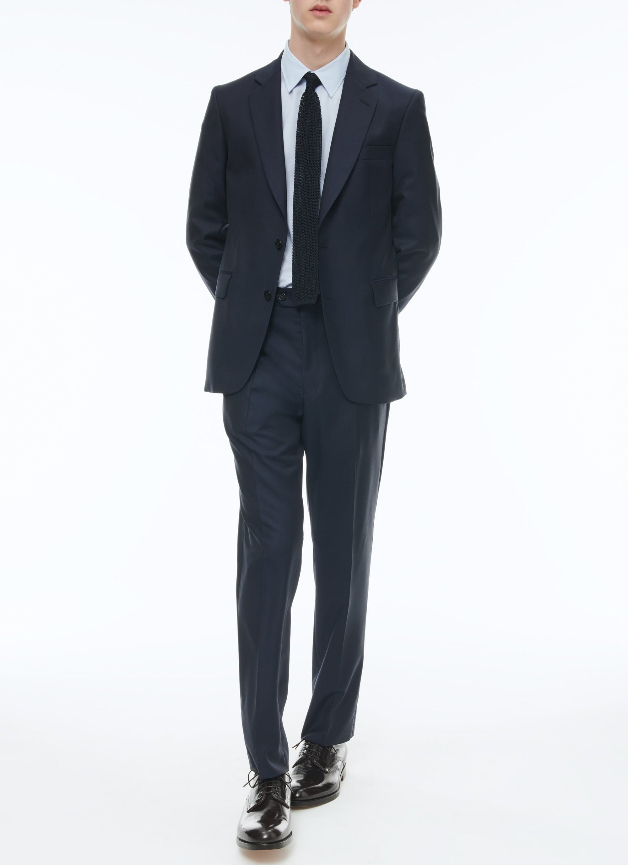 Veste de costume en serge de laine - Bleu Marine