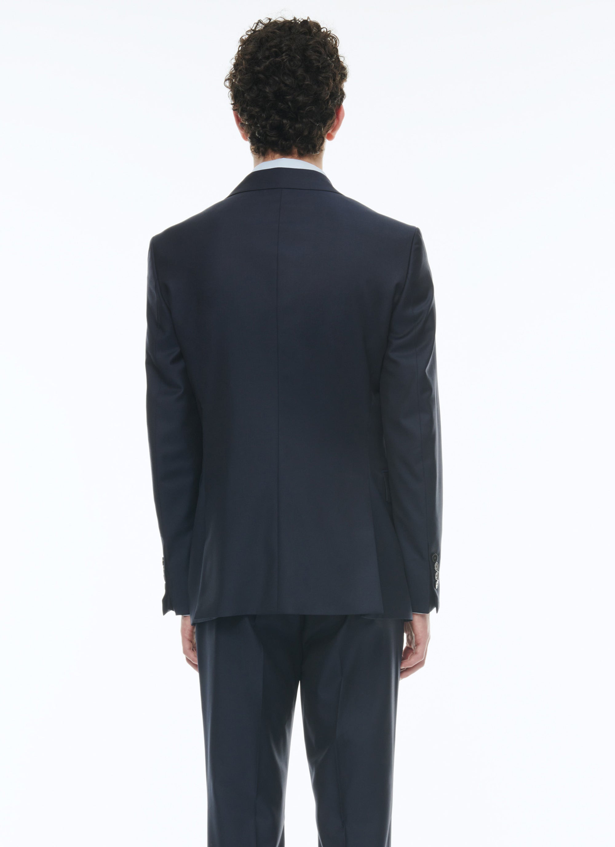 Veste de costume en serge de laine - Bleu Marine