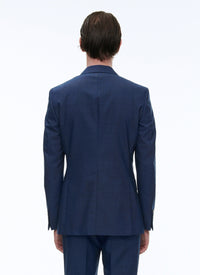 Veste de costume boutonnée en laine - Saphir