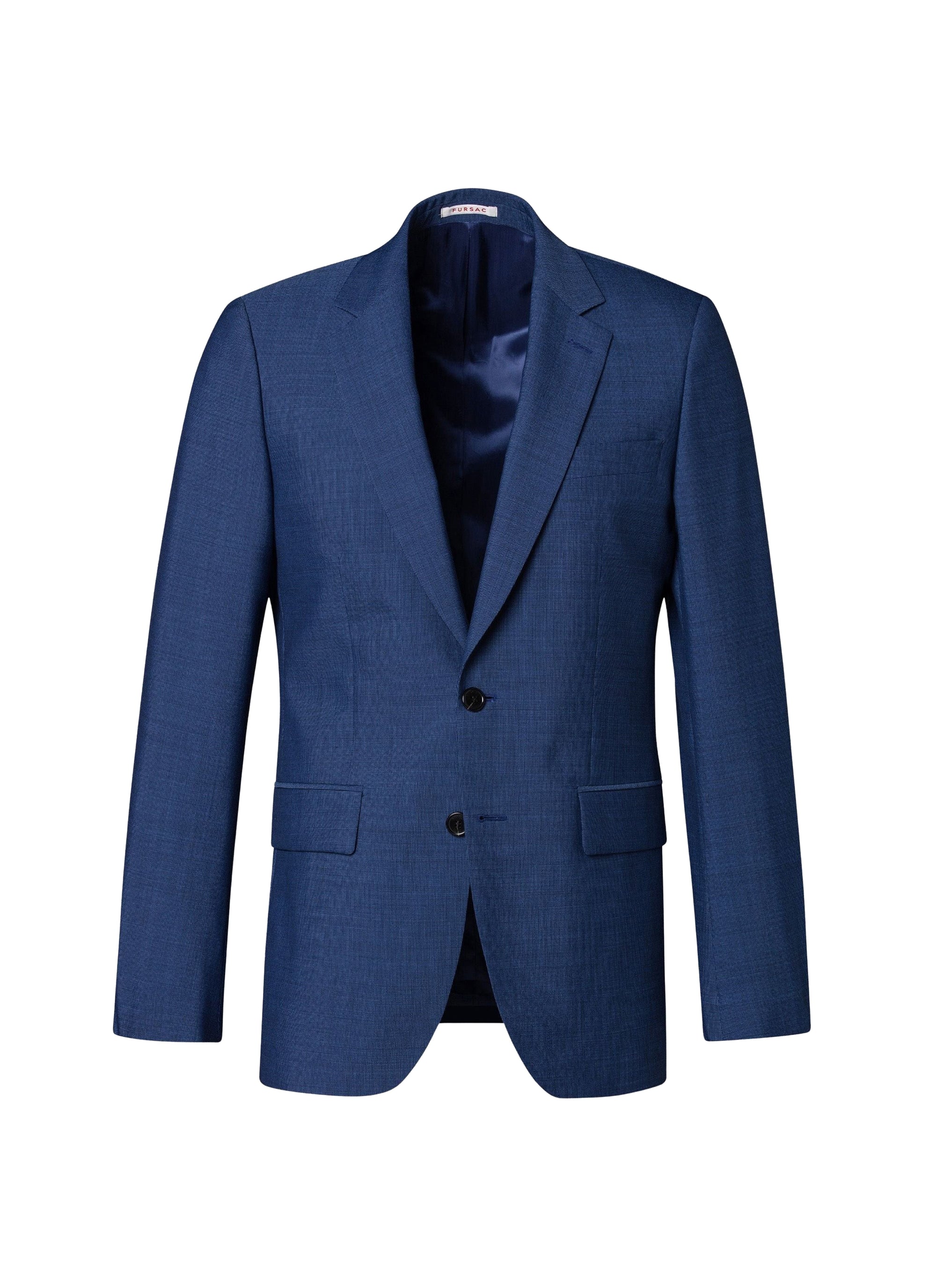 Veste de costume boutonnée en laine - Saphir