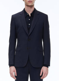 Buttoned wool suit jacket - Carbon