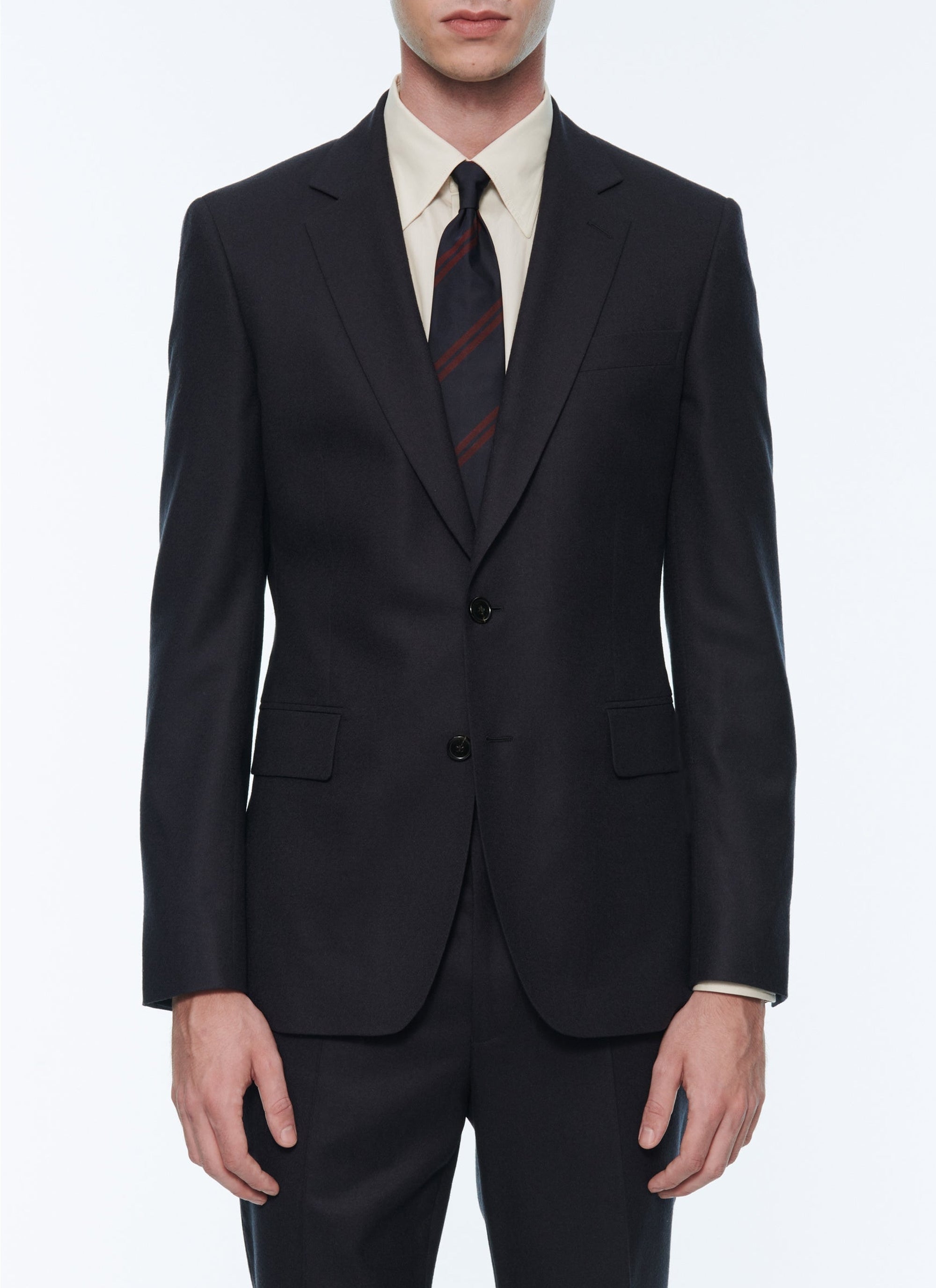 Wool flannel jacket - Navy blue