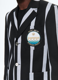 Blazer à rayures et écusson Pont Neuf - Noir