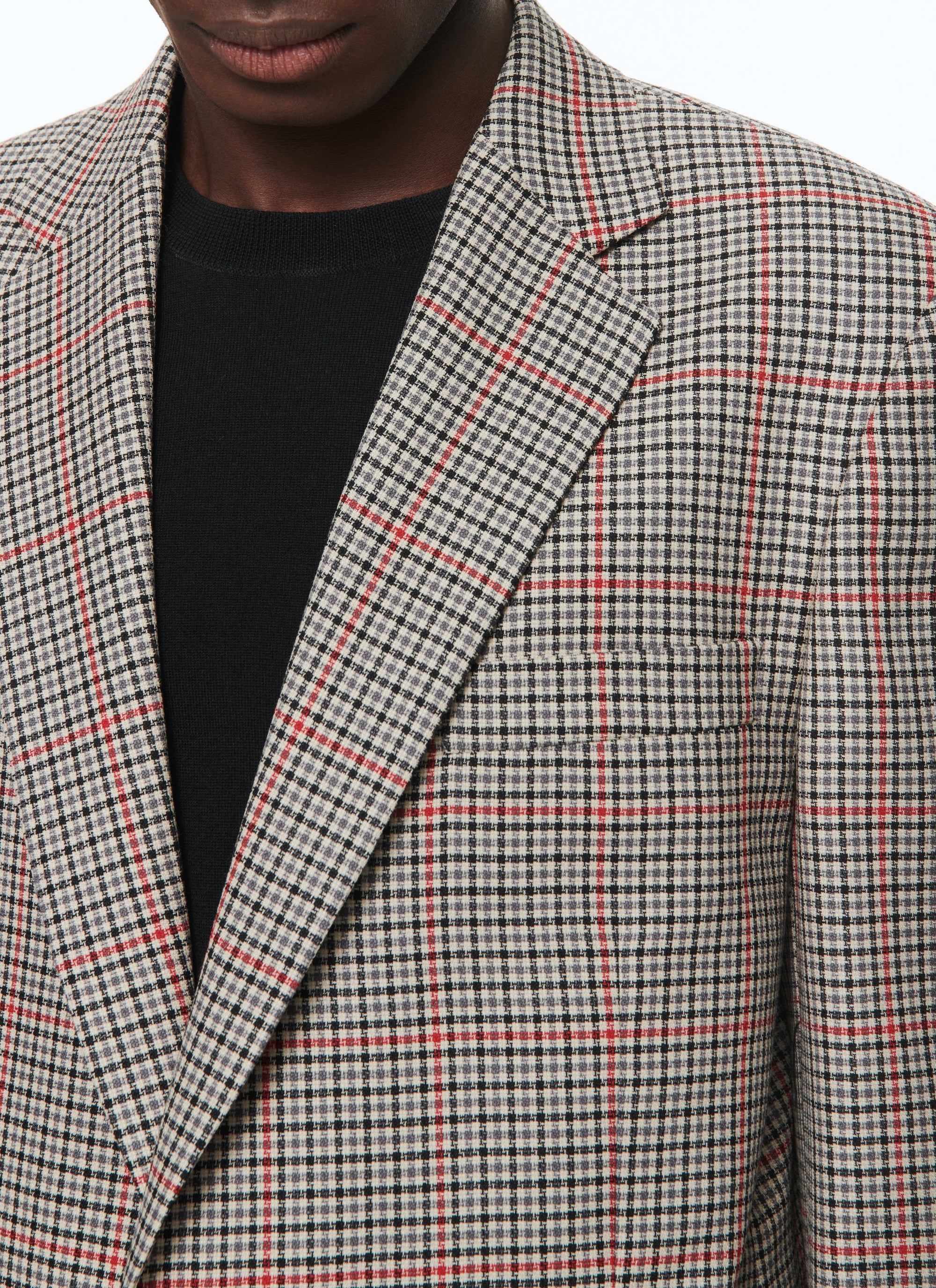 Veste en laine à motif pied de poule - Pied de poule