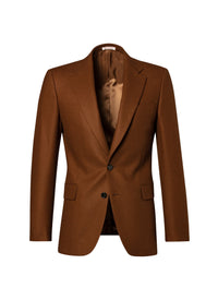 Veste de costume boutonnée et ajustée en laine - Cannelle