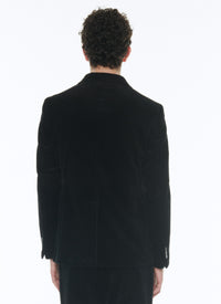 Straight corduroy suit jacket - Black