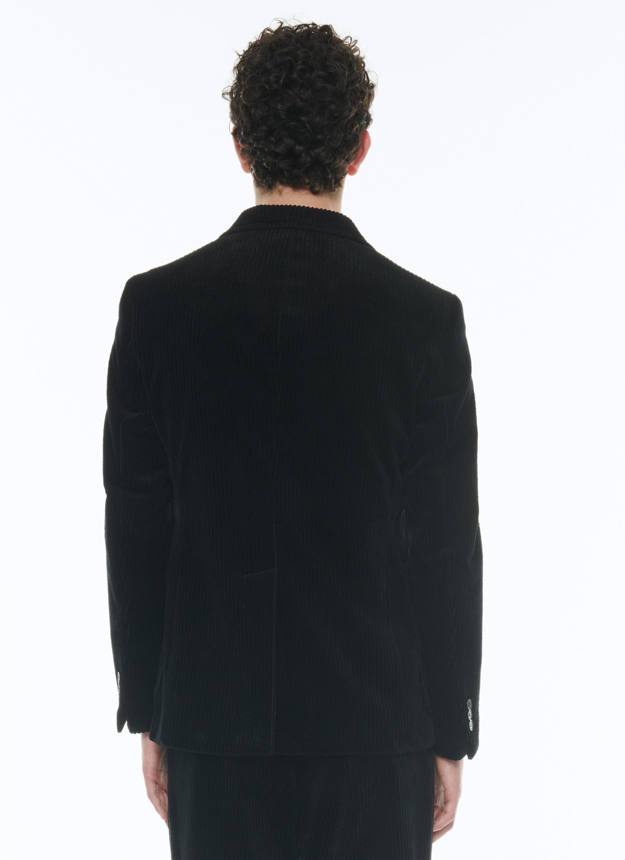 Straight corduroy suit jacket - Black