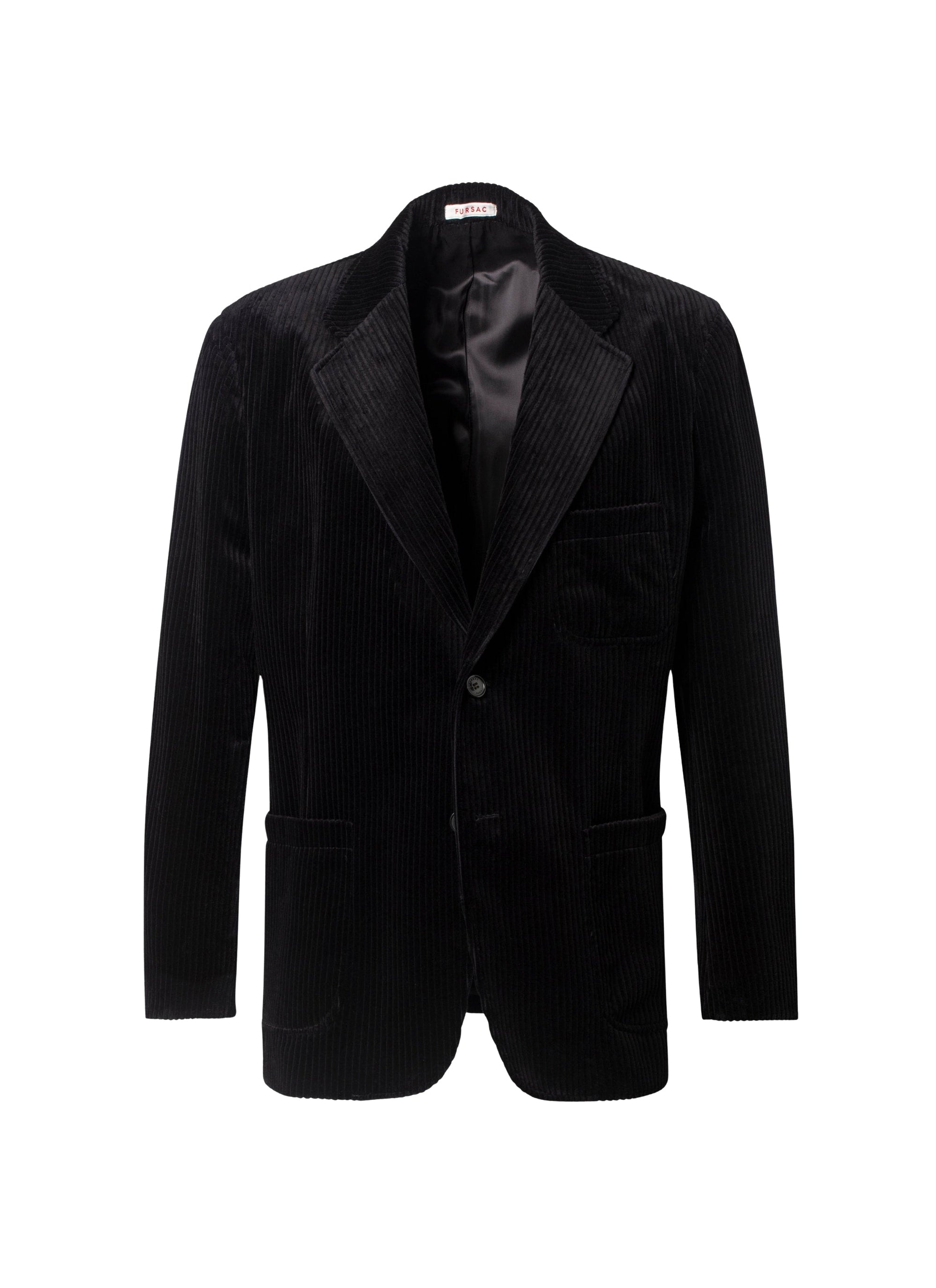 Straight corduroy suit jacket - Black