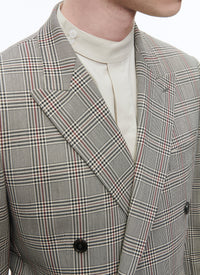 Double-breasted button-down suit jacket - Black & White
