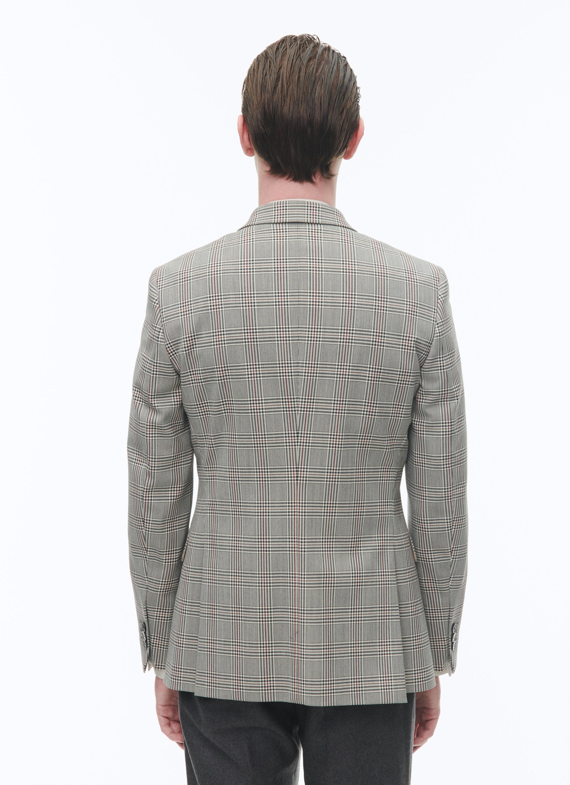 Double-breasted button-down suit jacket - Black & White