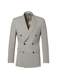 Double-breasted button-down suit jacket - Black & White