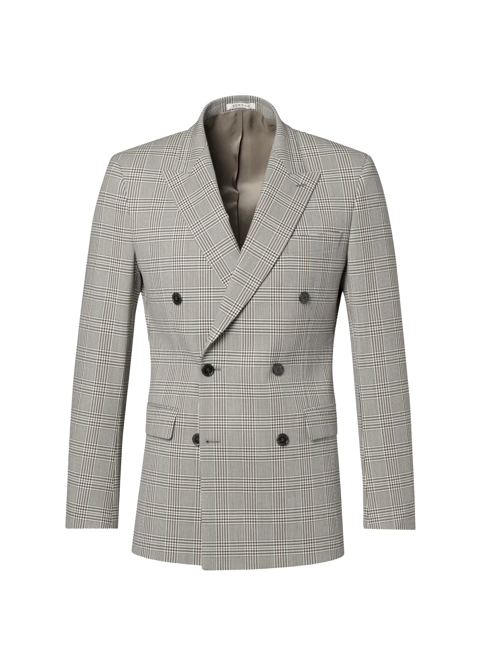 Double-breasted button-down suit jacket - Black & White
