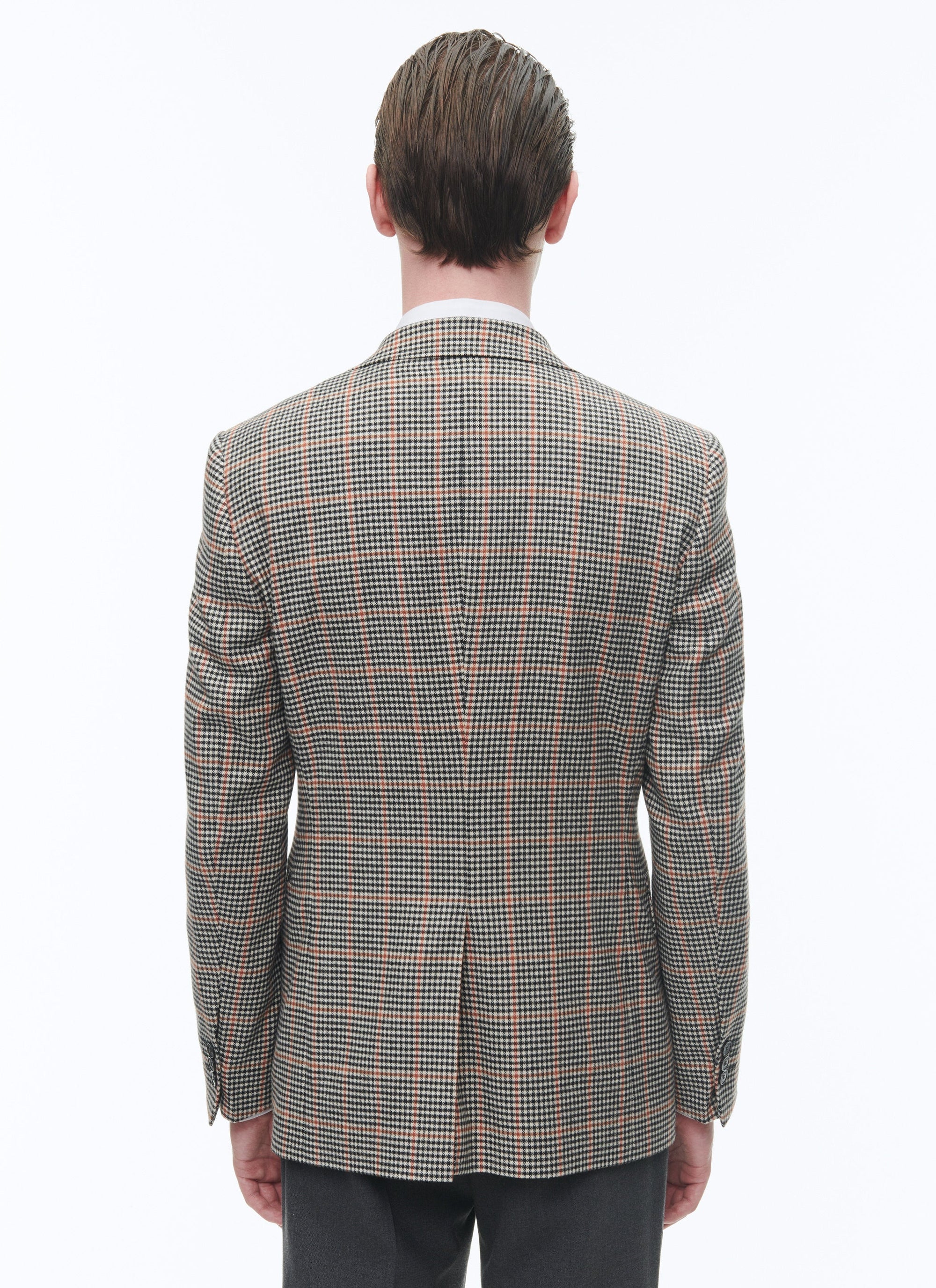 Veste de costume boutonnée et ajustée à motif - Noir & Blanc