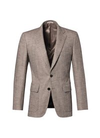Fitted herringbone wool jacket - Ficelle