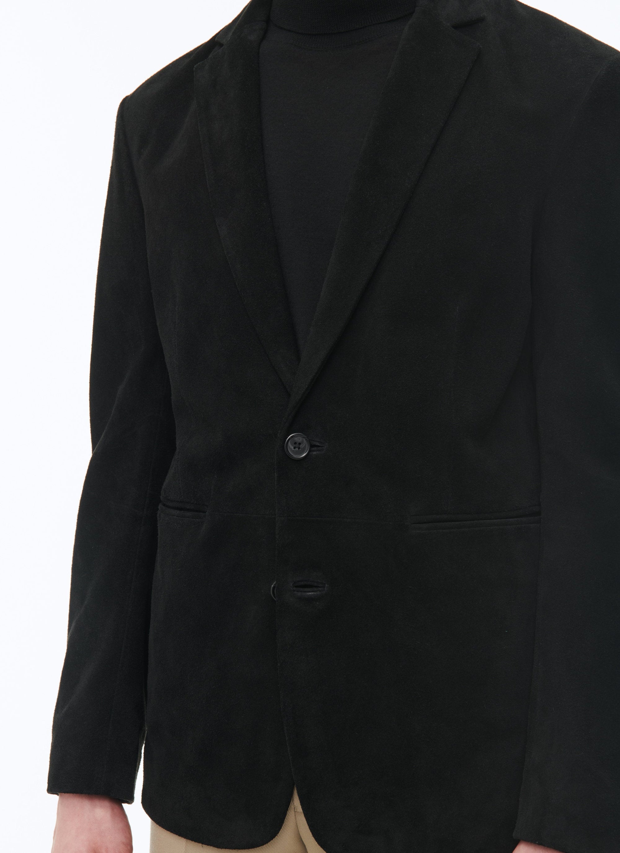 Veste de costume à fente en daim - Noir