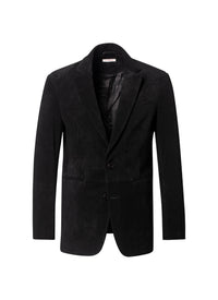 Veste de costume à fente en daim - Noir