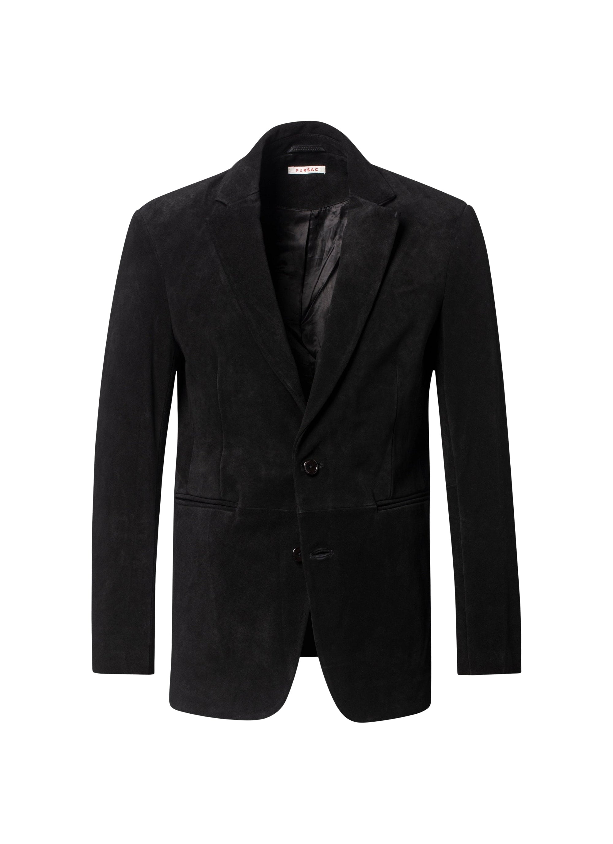 Veste de costume à fente en daim - Noir