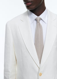 Herringbone button-down suit jacket - Ivory
