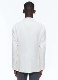 Herringbone button-down suit jacket - Ivory