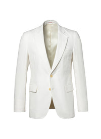 Herringbone button-down suit jacket - Ivory