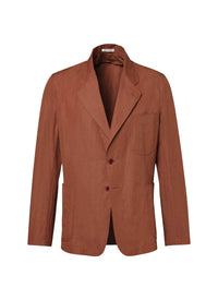 Veste droite extra souple en toile de lin et coton - Cachou