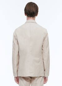 Extra-soft straight jacket in linen and cotton - Ficelle