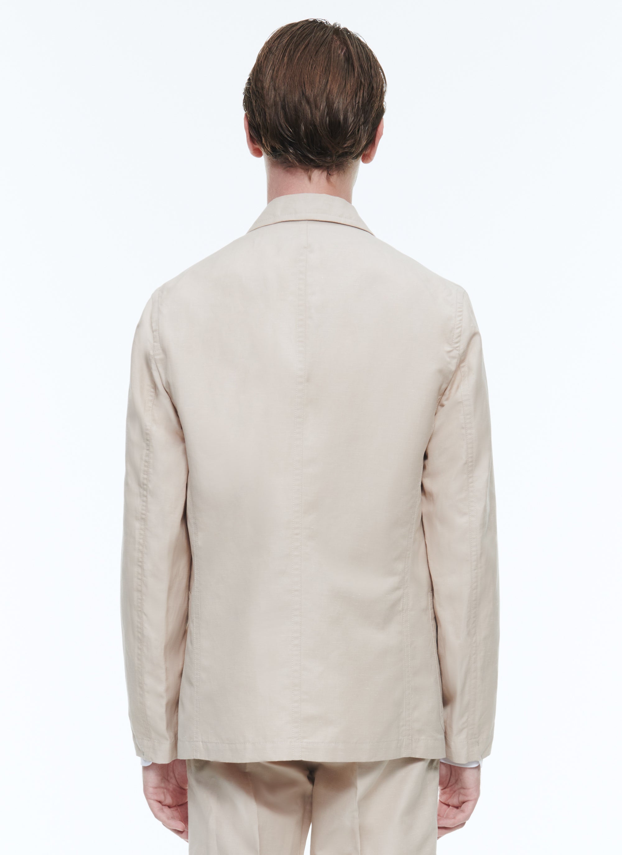 Extra-soft straight jacket in linen and cotton - Ficelle