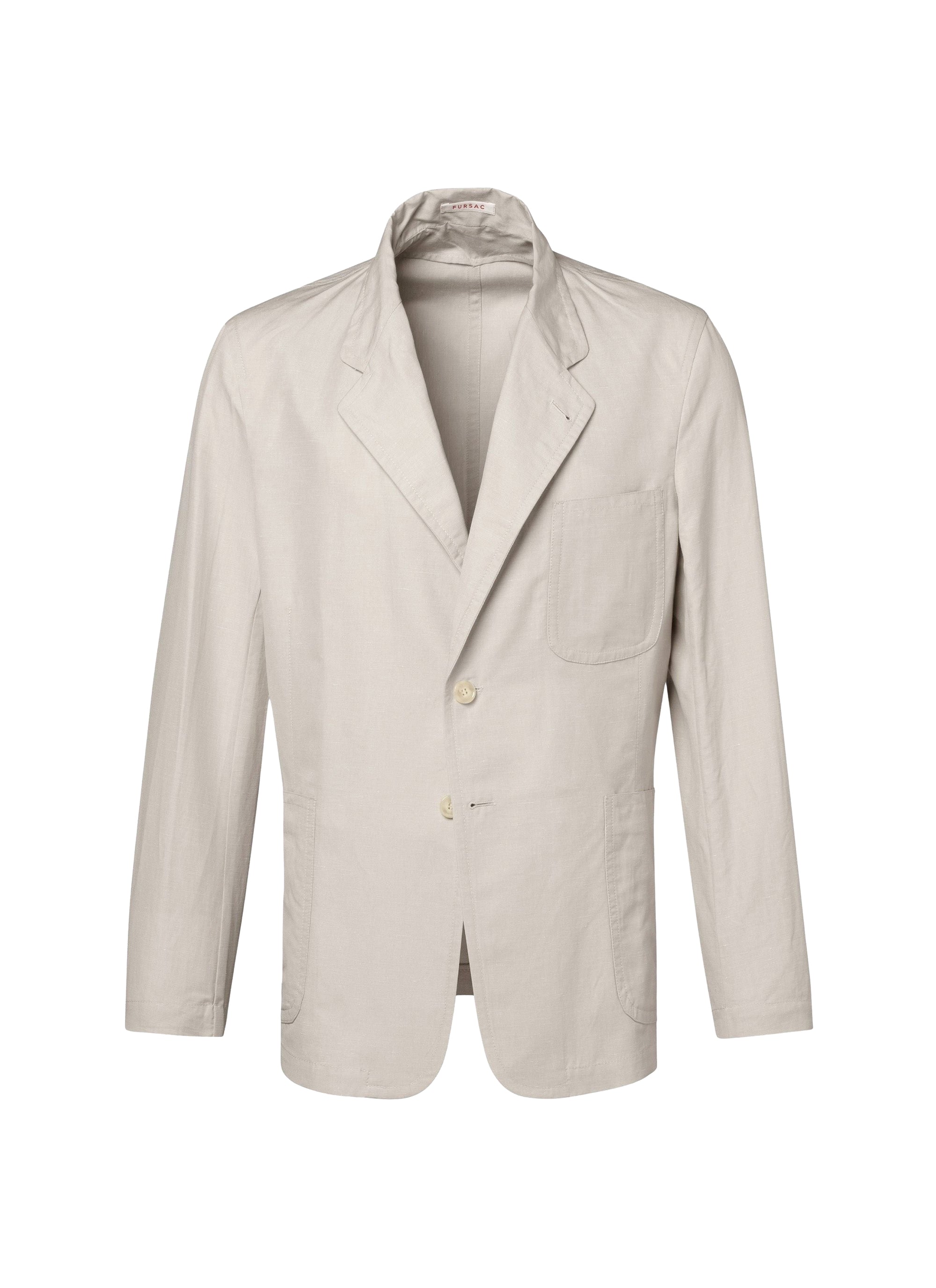 Extra-soft straight jacket in linen and cotton - Ficelle