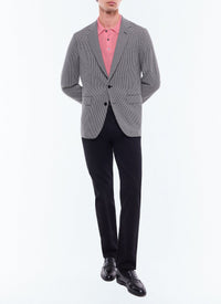 Button-down suit jacket with wool pattern - Black & White