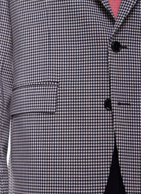 Button-down suit jacket with wool pattern - Black & White