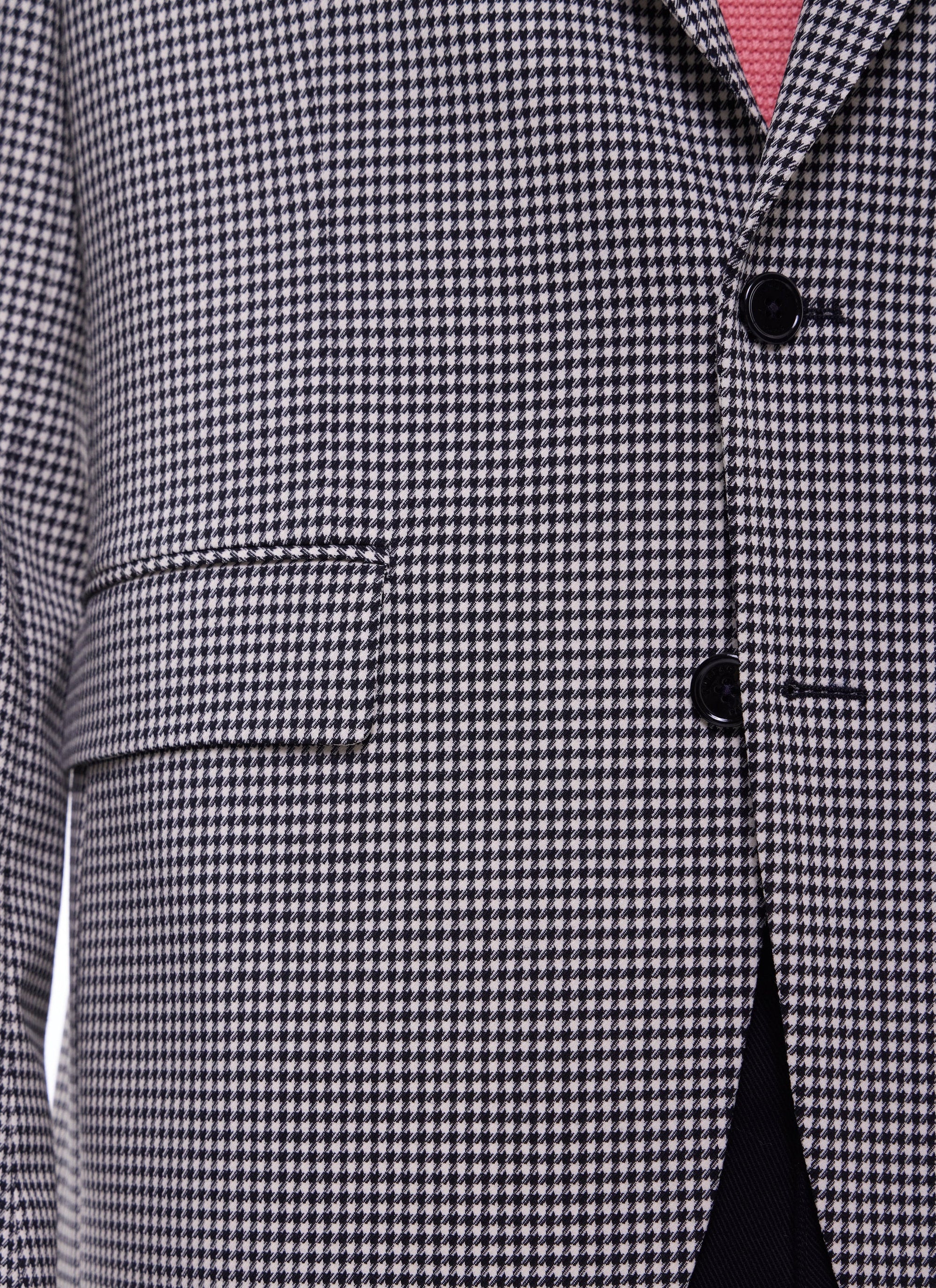 Button-down suit jacket with wool pattern - Black & White