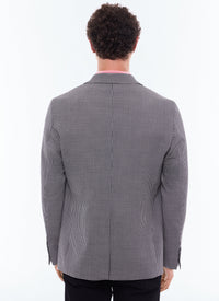 Button-down suit jacket with wool pattern - Black & White