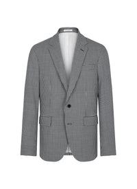 Button-down suit jacket with wool pattern - Black & White