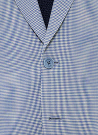 Veste de costume à 2 boutons pied de poule en laine - Bleu Layette