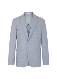 Veste de costume à 2 boutons pied de poule en laine - Bleu Layette