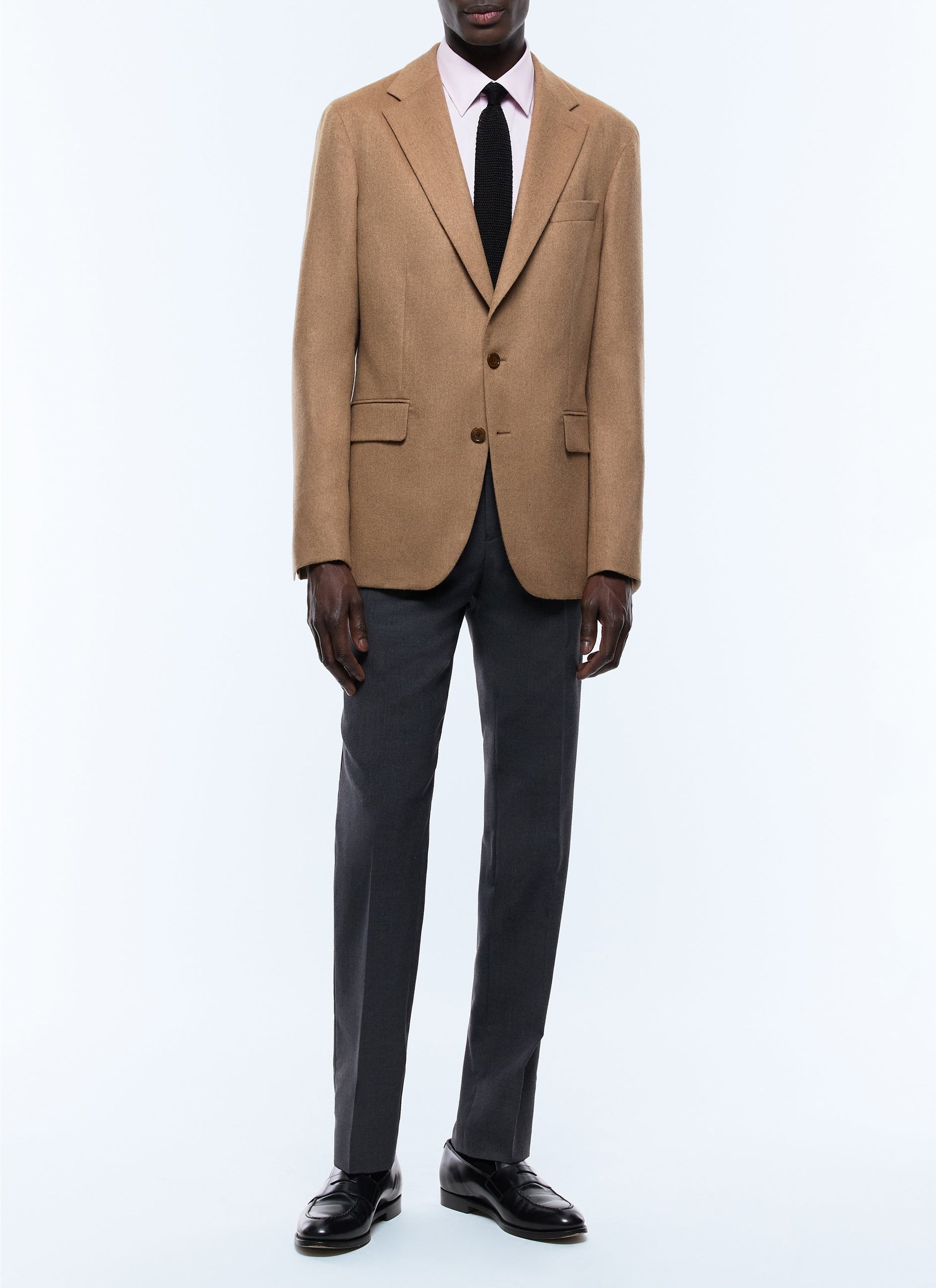 Veste droite en laine de chameau - Camel