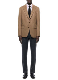 Blazer droite en laine de chameau - Camel