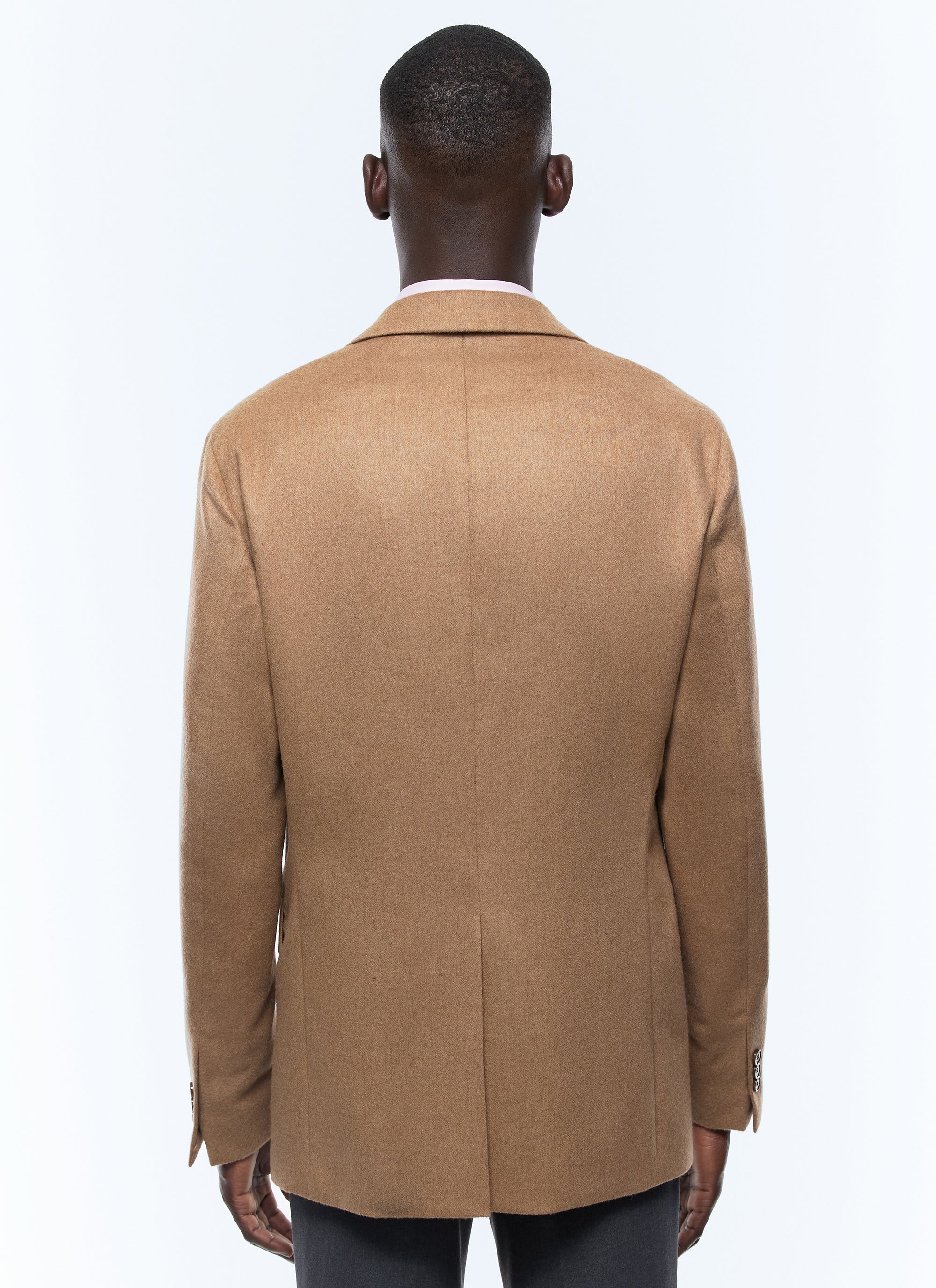 Veste droite en laine de chameau - Camel